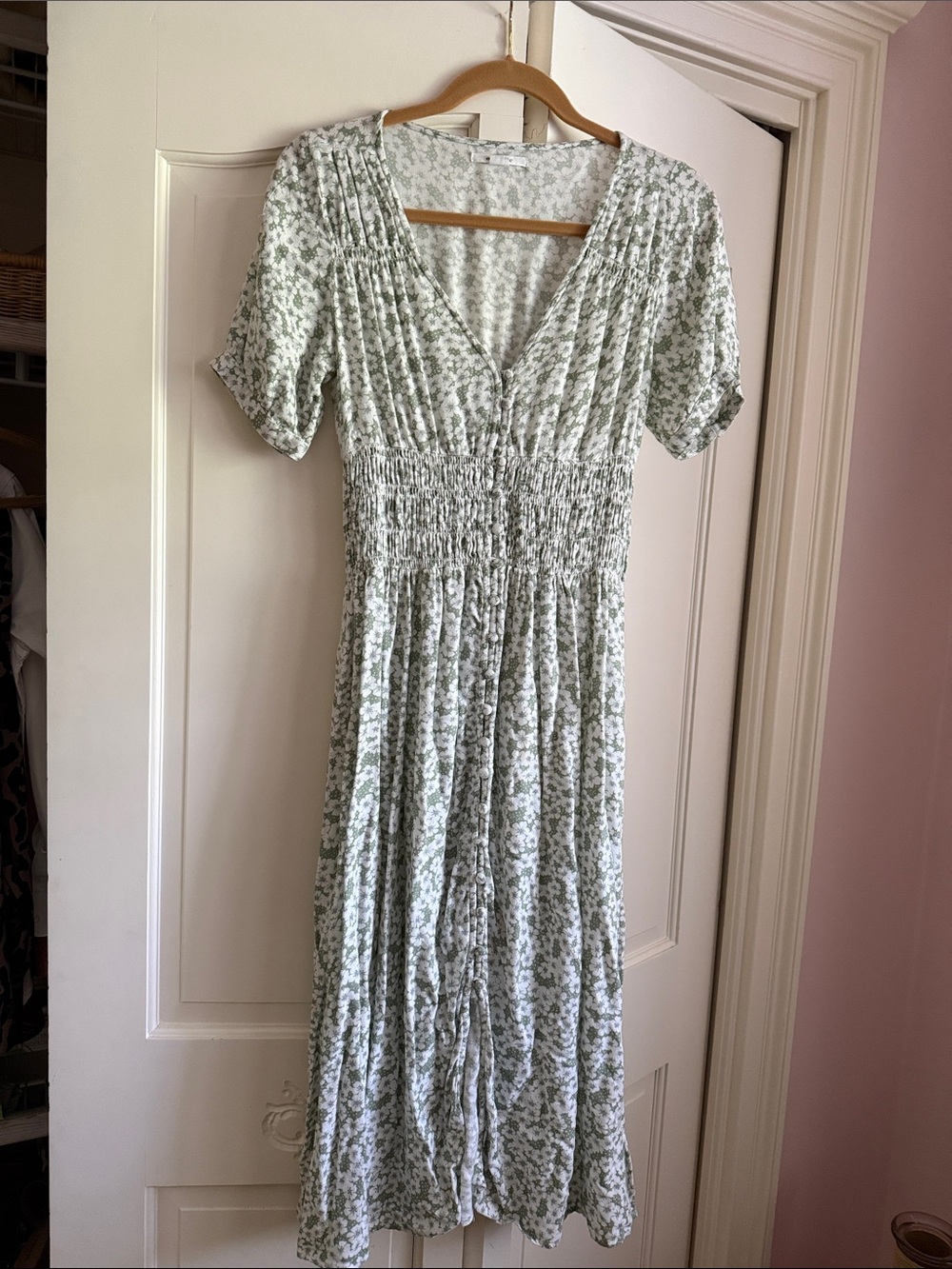 O'Neill Sage Floral Maxi Dress with Smocked Waist